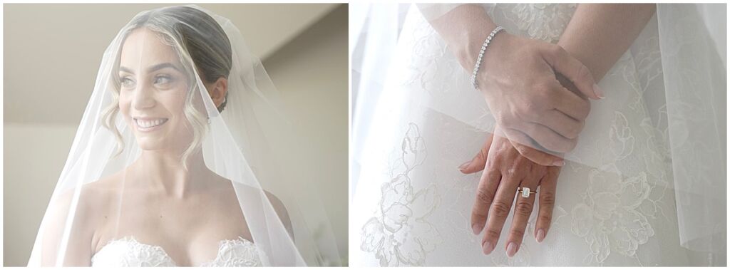 Bridal portraits of bride in veil