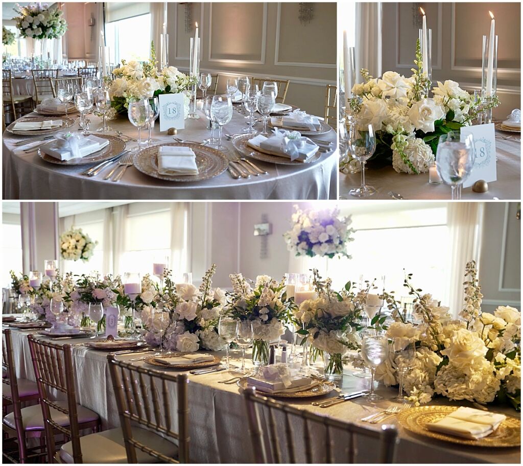 wedding reception details at Old Westbury Golf & Country Club