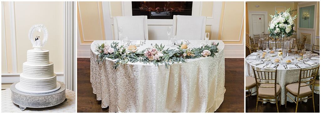 wedding reception and cake at Soundview Caterers