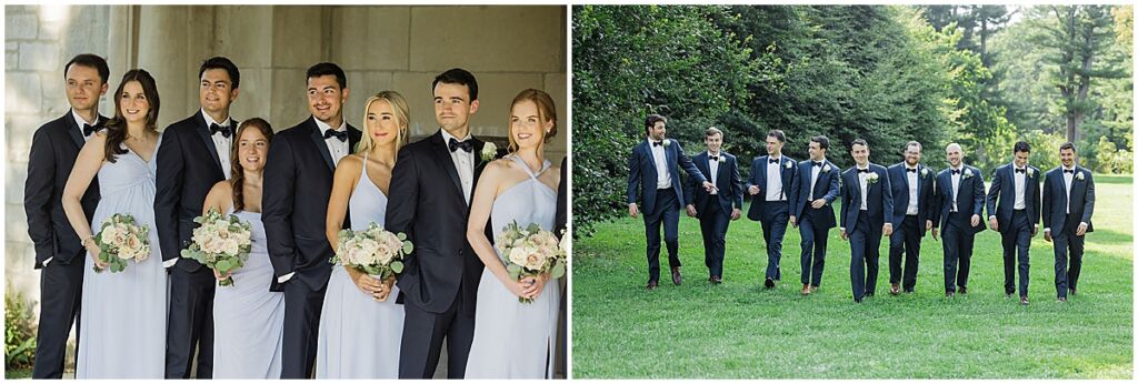 wedding party at Long Island wedding at Planting Fields Arboretum
